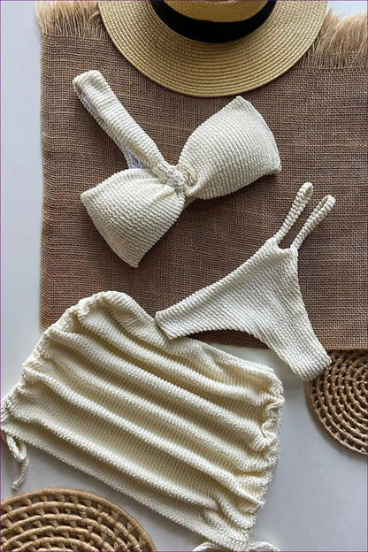 Tie Side Triangle Bikini with Starfish Accent for Seaside Fun Beachwear, Bikini, Boho, Casual, Cutout