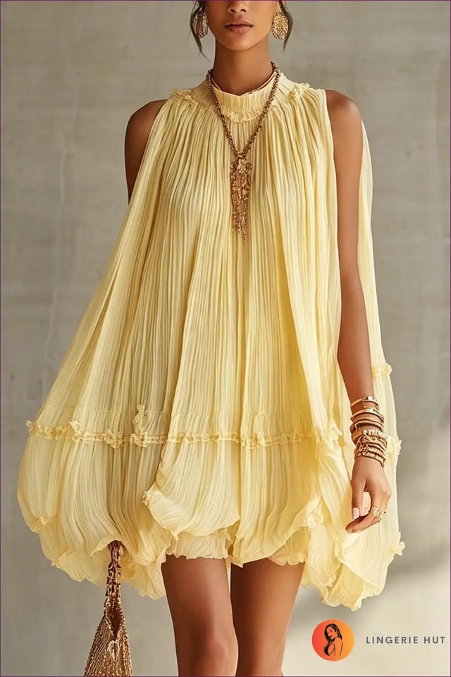 Tiered Dress with Cutout Detail - Sunlit Ease