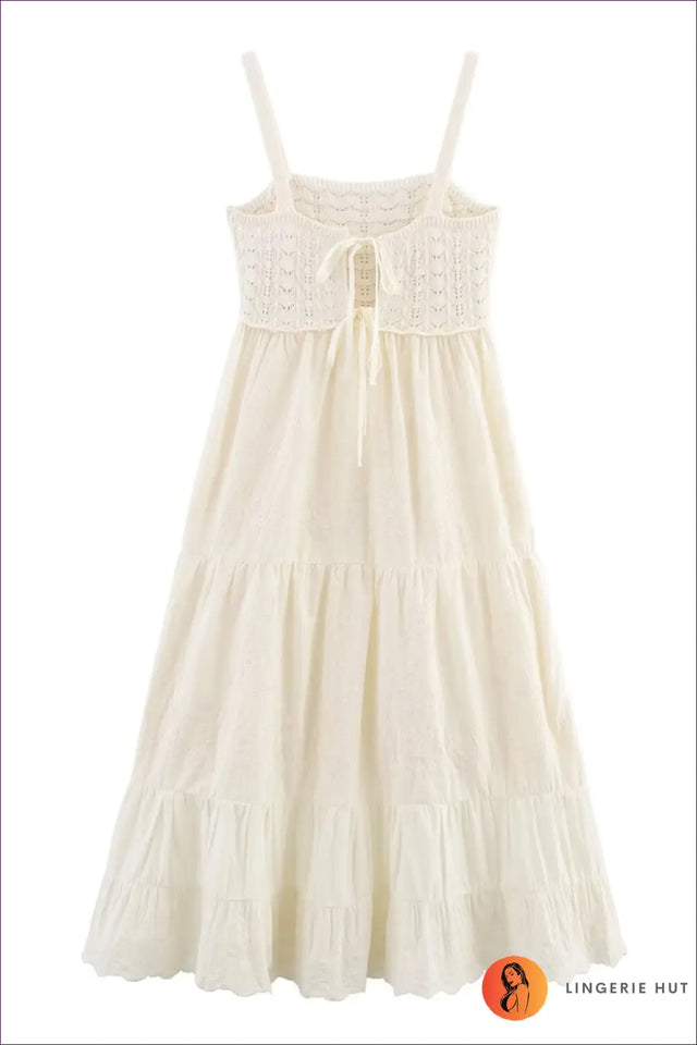 Tiered Knit Slip Dress with Embroidered Bodice - Summer Ease
