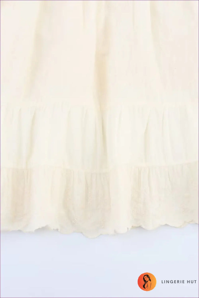 Tiered Knit Slip Dress with Embroidered Bodice - Summer Ease