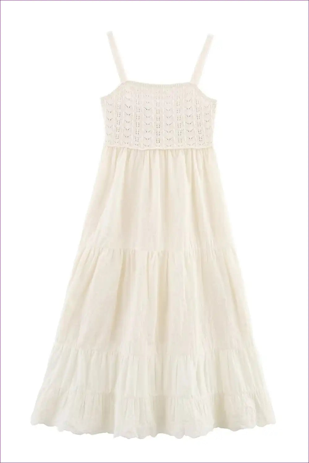 Tiered Knit Slip Dress with Embroidered Bodice - Summer Ease for Boho, Casual, Cotton, Dresses, Everyday