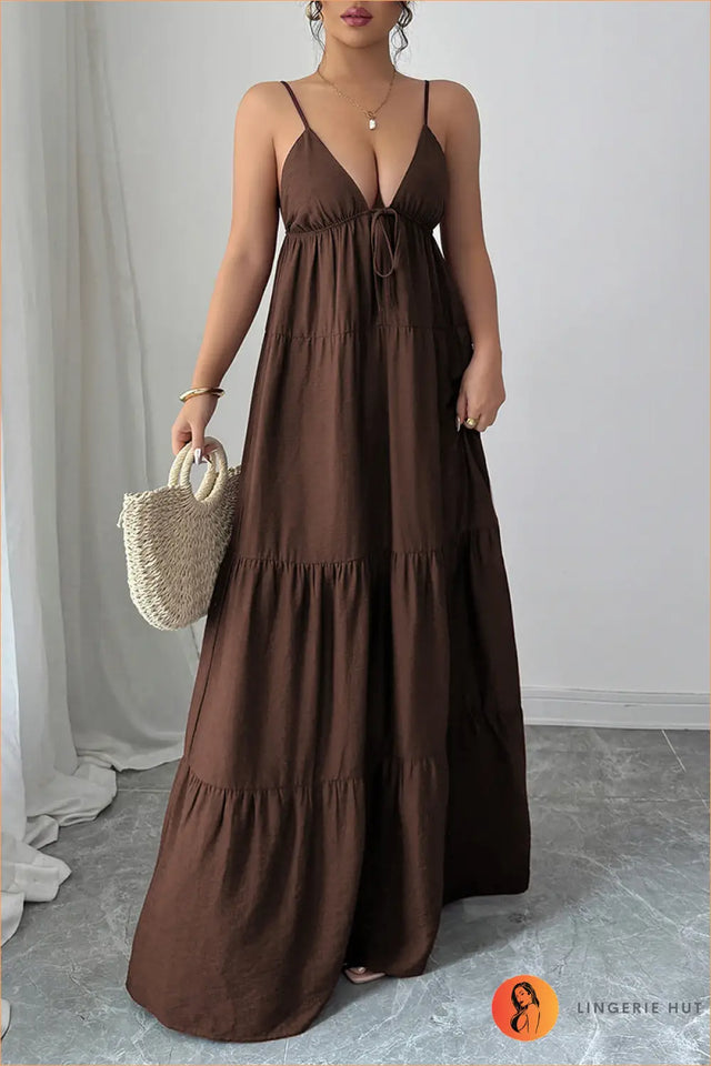 Tiered Maxi Dress with Tie-Front - Effortless Boho Romance