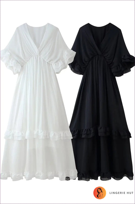 Tiered Ruffle Maxi Dress - Effortless Summer Elegance - Dresses - Lingerie Hut - A-line • Boho • Everyday • Formal Wear