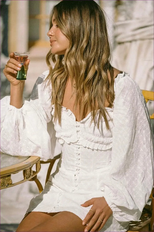 A-line Ruffled Mini Dress - Effortless Elegance All Season Ready - Dresses - Lingerie Hut - All Season • Autumn • Casual