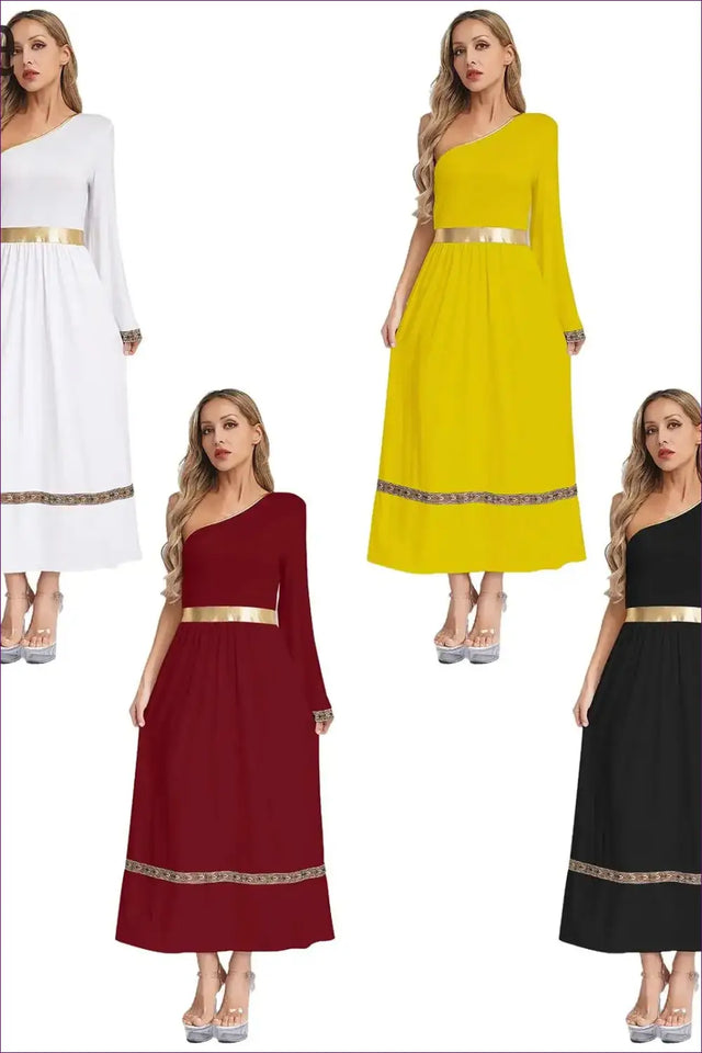Toga Costume with One-Shoulder Belt Detail - Olympian Statement