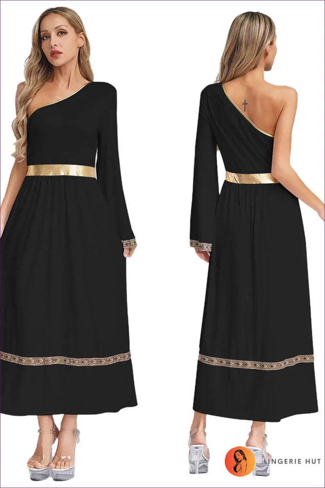 Toga Costume with One-Shoulder Belt Detail - Olympian Statement