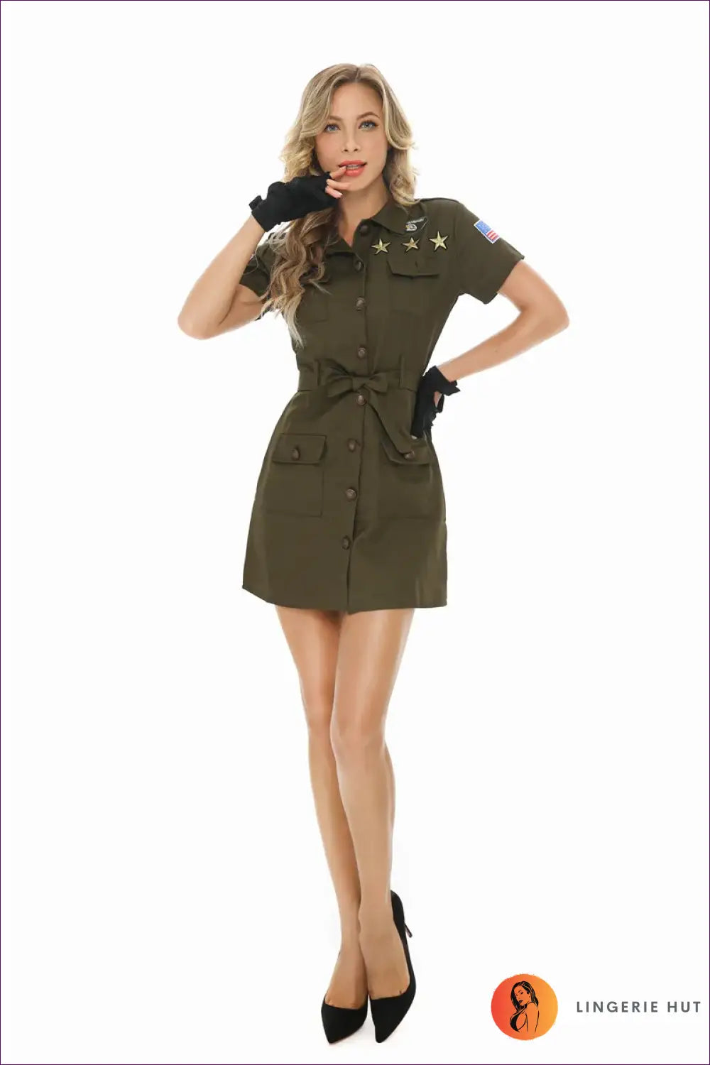 Pilot Costume with Aviator Patches - Top Gun Attitude - Halloween • just in • Party • Theme Parties - Lingerie Hut