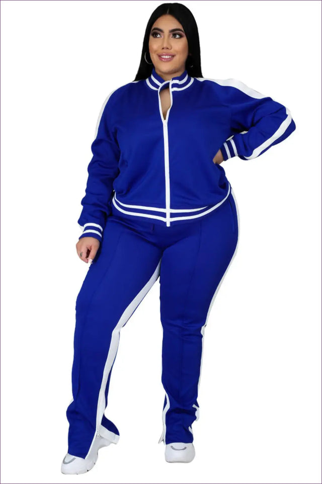 Tracksuit Set with Contrast Trim - Athletic Confidence
