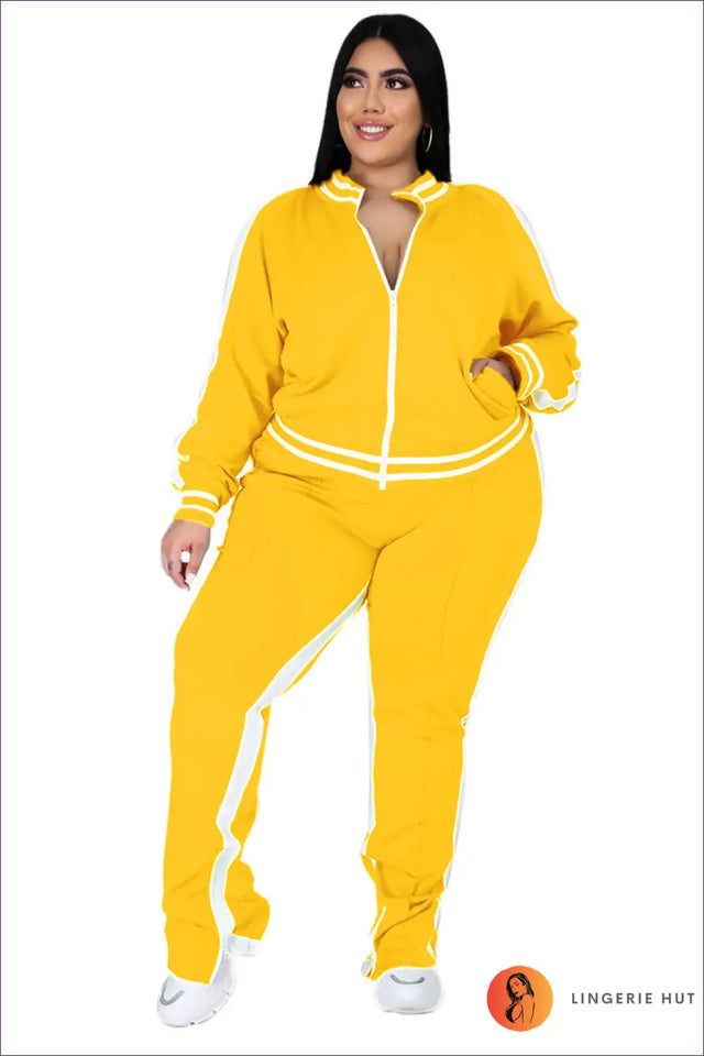 Tracksuit Set with Contrast Trim - Athletic Confidence