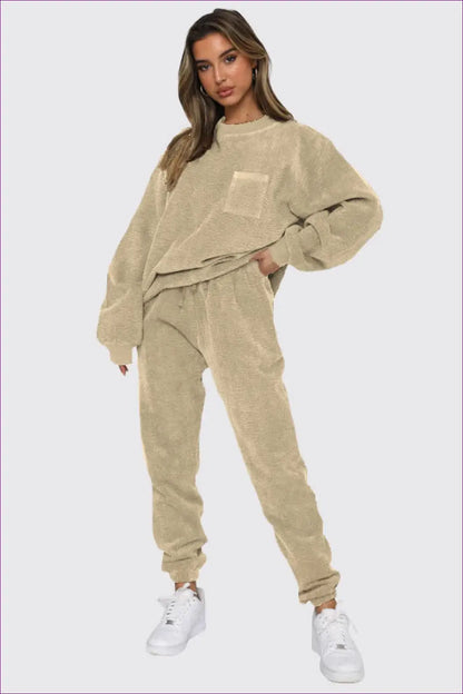 Tracksuit Set with Ribbed Texture - Cosy Sunday Ritual - Loungewear - Lingerie Hut - All Season • Autumn • Casual