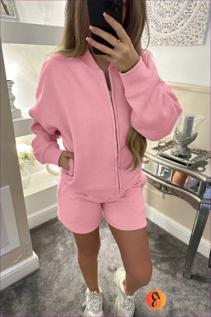 Tracksuit Set with Zip Jacket - Elevated Comfort for Activewear, All Season, Casual, co Ord, Everyday