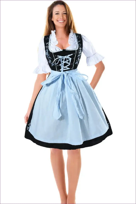 Traditional Bavarian Dirndl Dress - Oktoberfest Classic for Costume, Oktoberfest, Retro