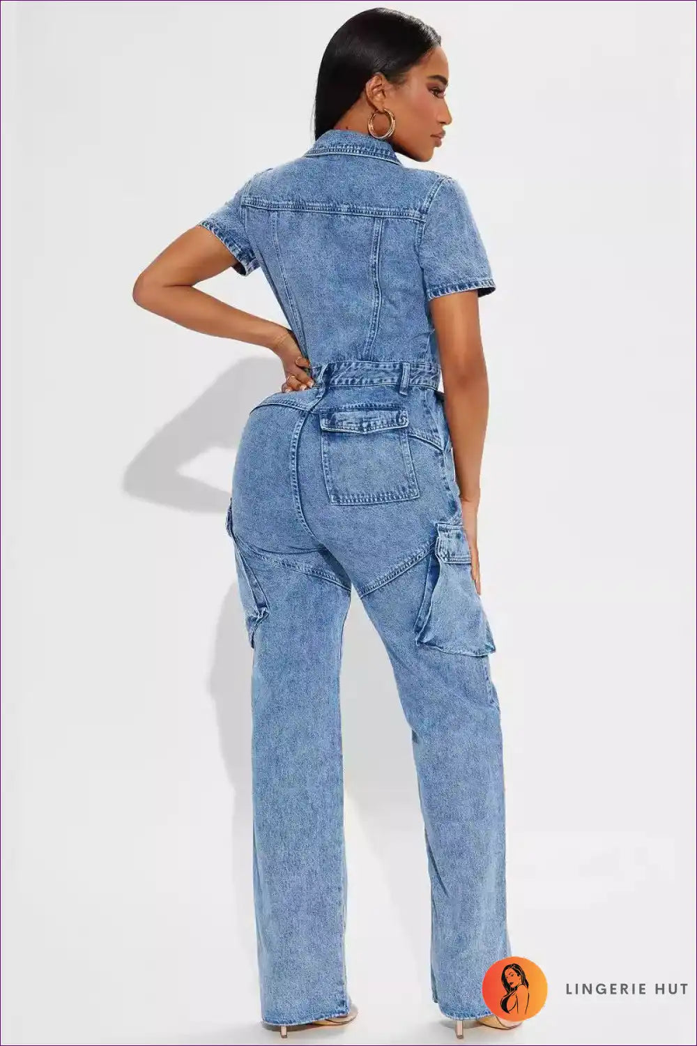 Trendy Denim Utility Jumpsuit - Effortless Style