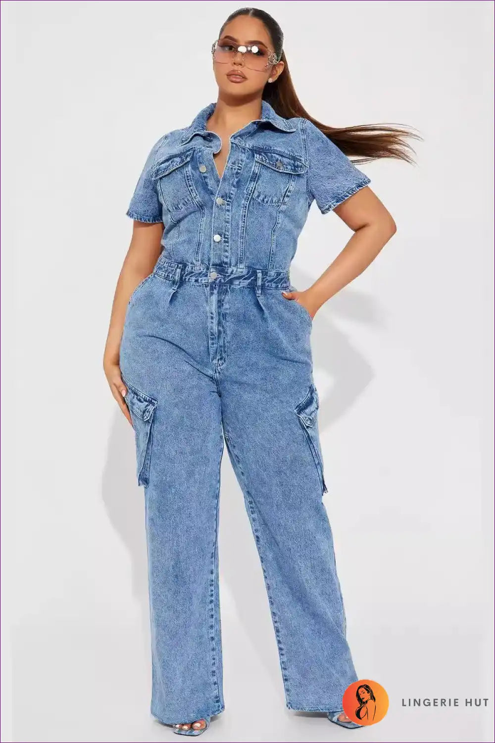 Trendy Denim Utility Jumpsuit - Effortless Style