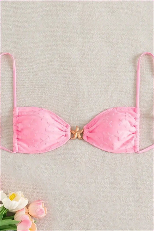 Triangle Bra Embossed Star Detail Everyday Lingerie Essential for Bra, Casual, Everyday, just In,