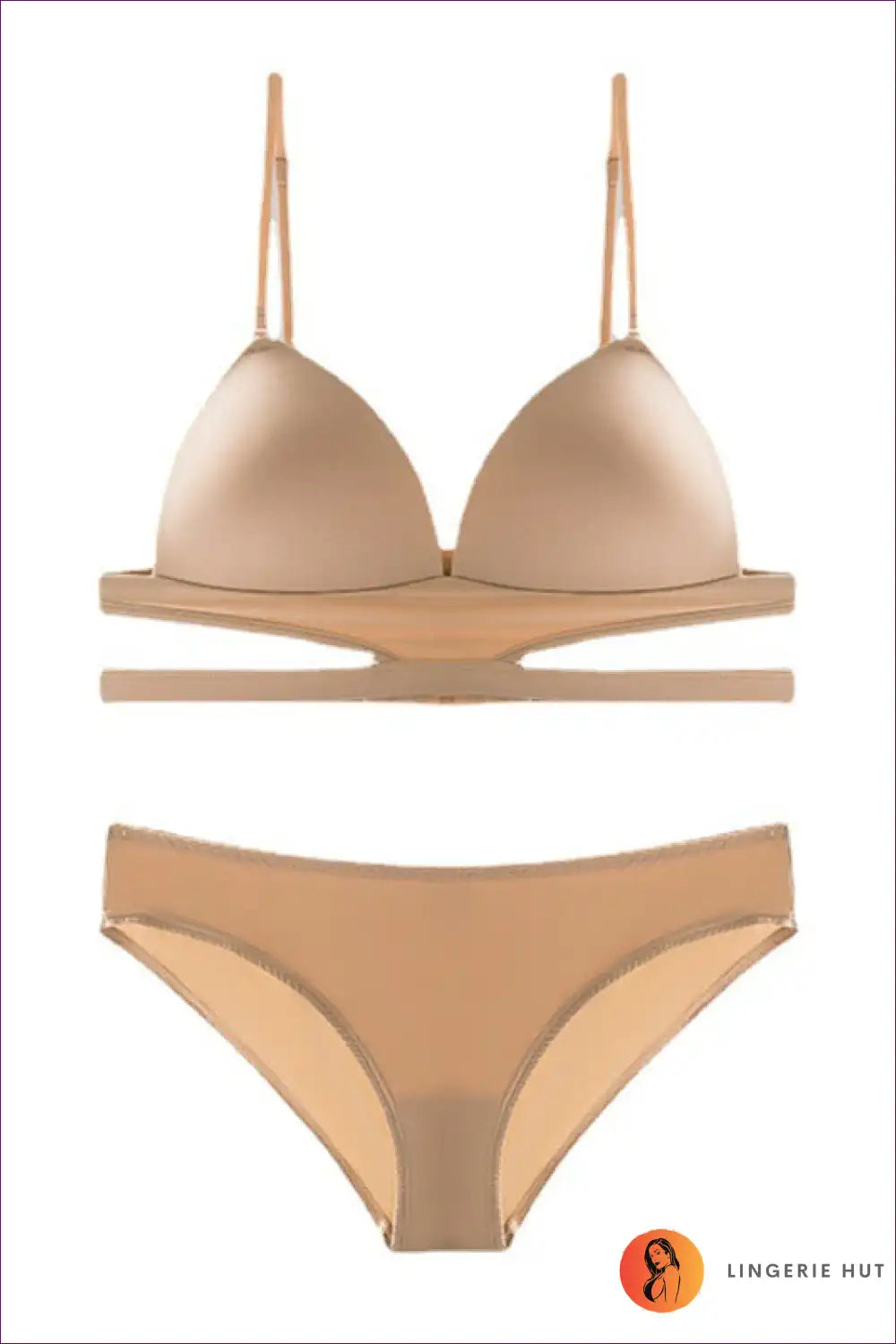 Triangle Cup Cut-out Bra Set - Contemporary Minimal Mood for Set, Casual, Cutout, Date Night, Everyday