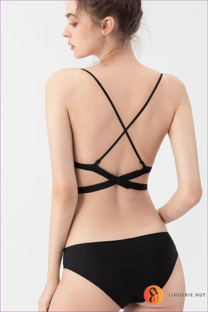 Triangle Cup Cut-out Bra Set - Contemporary Minimal Mood for Set, Casual, Cutout, Date Night, Everyday