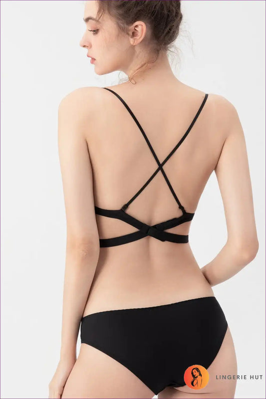 Triangle Cup Cut-out Bra Set - Contemporary Minimal Mood for Set, Casual, Cutout, Date Night, Everyday