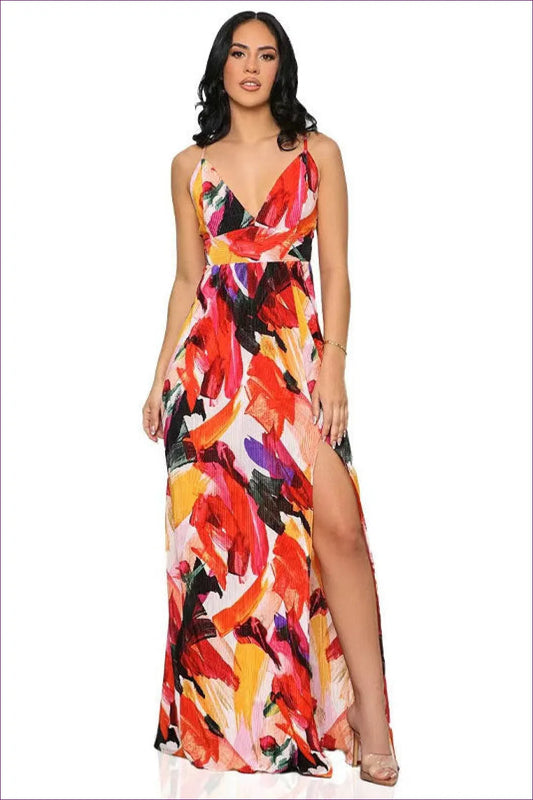 Tropical Bloom Sleeveless Maxi Dress - Effortless Summer Elegance
