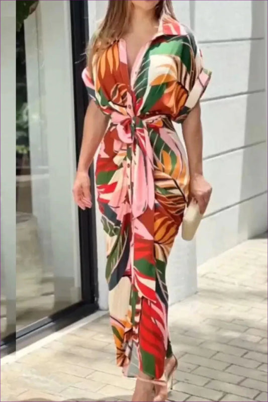 Tropical Collared Maxi Dress - Summer Elegance For x