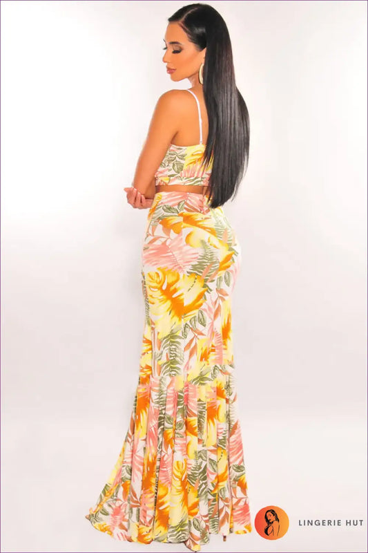 Tropical Cutout co Ord Set - Boho Summer Glamour - Outfit Sets - Lingerie Hut - Casual • Crop