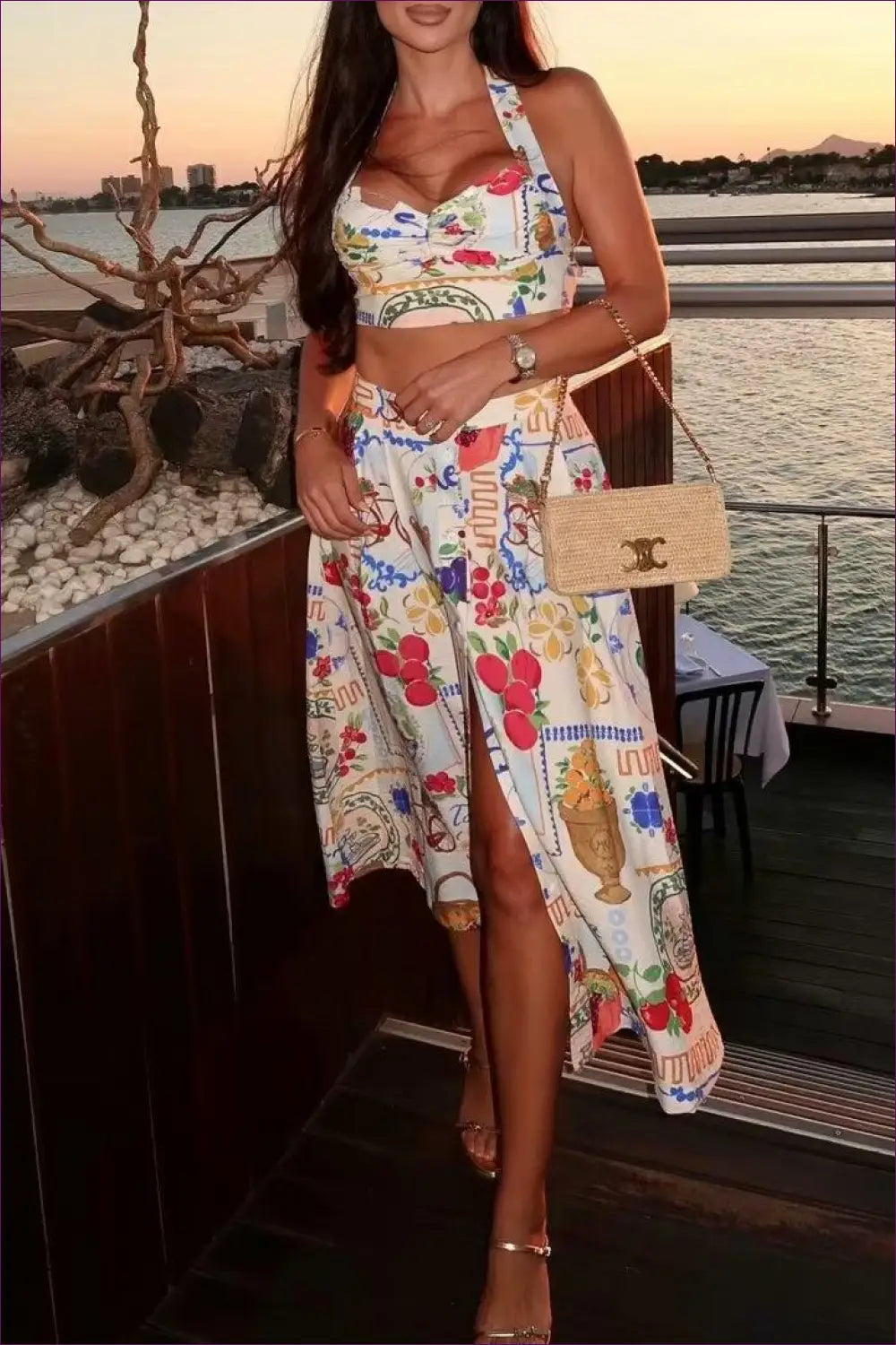 Tropical Paradise Floral Co-ord Set - Chic Summer Elegance for Boho, co Ord, Cotton, Crop, Glamour