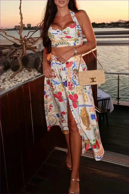 Tropical Paradise Floral Co-ord Set - Chic Summer Elegance for Boho, co Ord, Cotton, Crop, Glamour