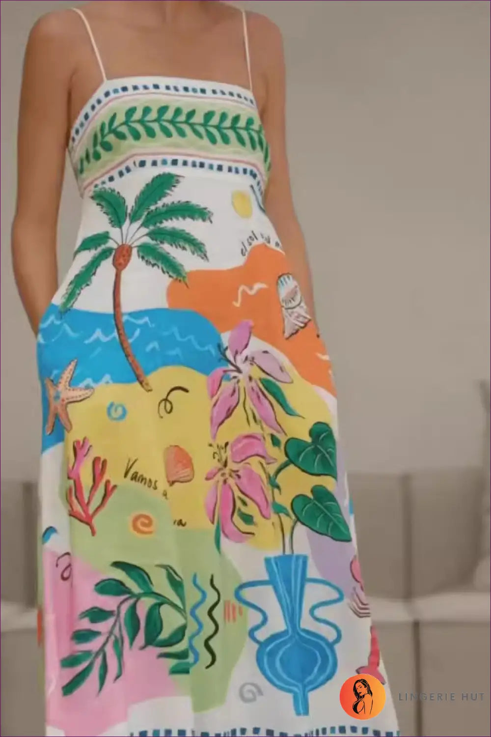 Tropical Print Maxi Dress - Summer Evenings Sorted - Dresses - Lingerie Hut - A-line • Beachwear • Boho • Casual