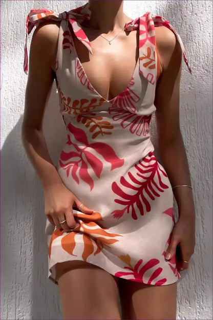 Tropical Print Mini Dress - Summer Chic