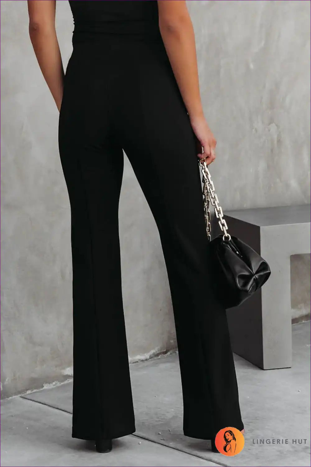 Trousers with High Waist - Power Player for All Season, Casual, Cutout, Everyday, Formal Wear
