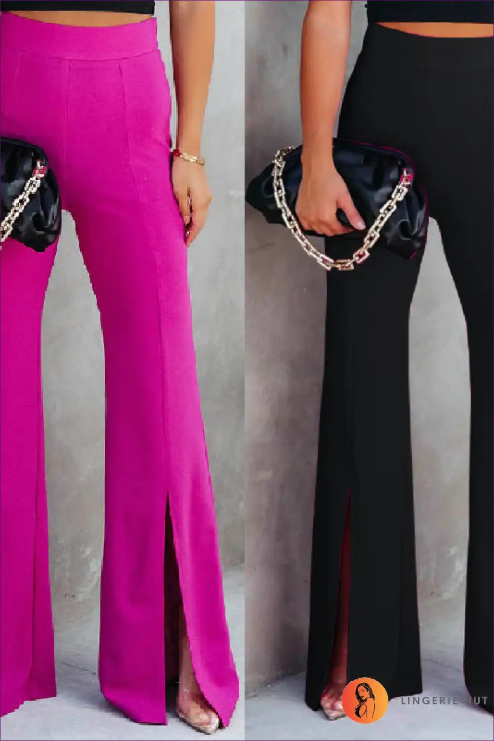 Trousers with High Waist - Power Player for All Season, Casual, Cutout, Everyday, Formal Wear