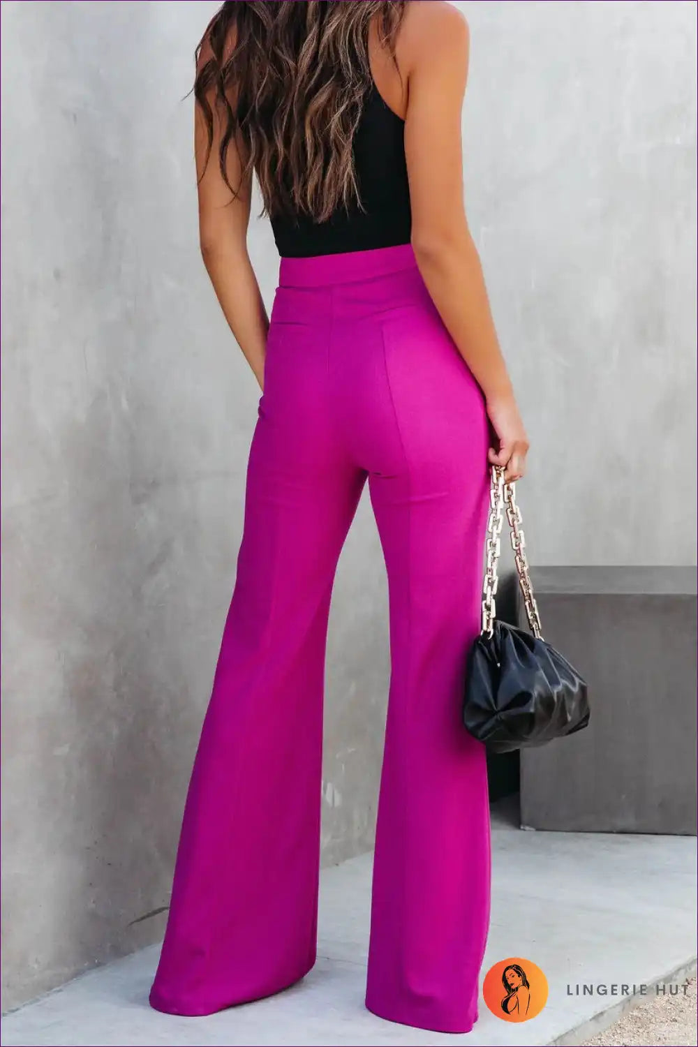 Trousers with High Waist - Power Player for All Season, Casual, Cutout, Everyday, Formal Wear