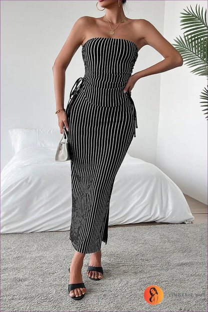 Tube Top with Midi Skirt Set - Summer Confidence for All Season, Bodycon, Casual, co Ord, Cutout