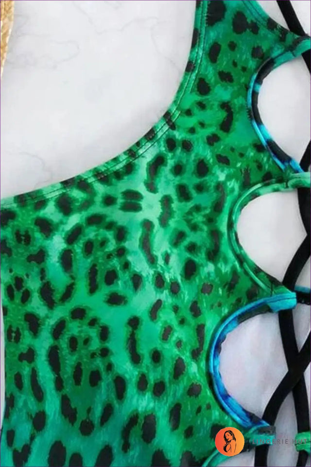 Turquoise Ombre Animal-Print Cutout Swimsuit - Wild Coast Edge