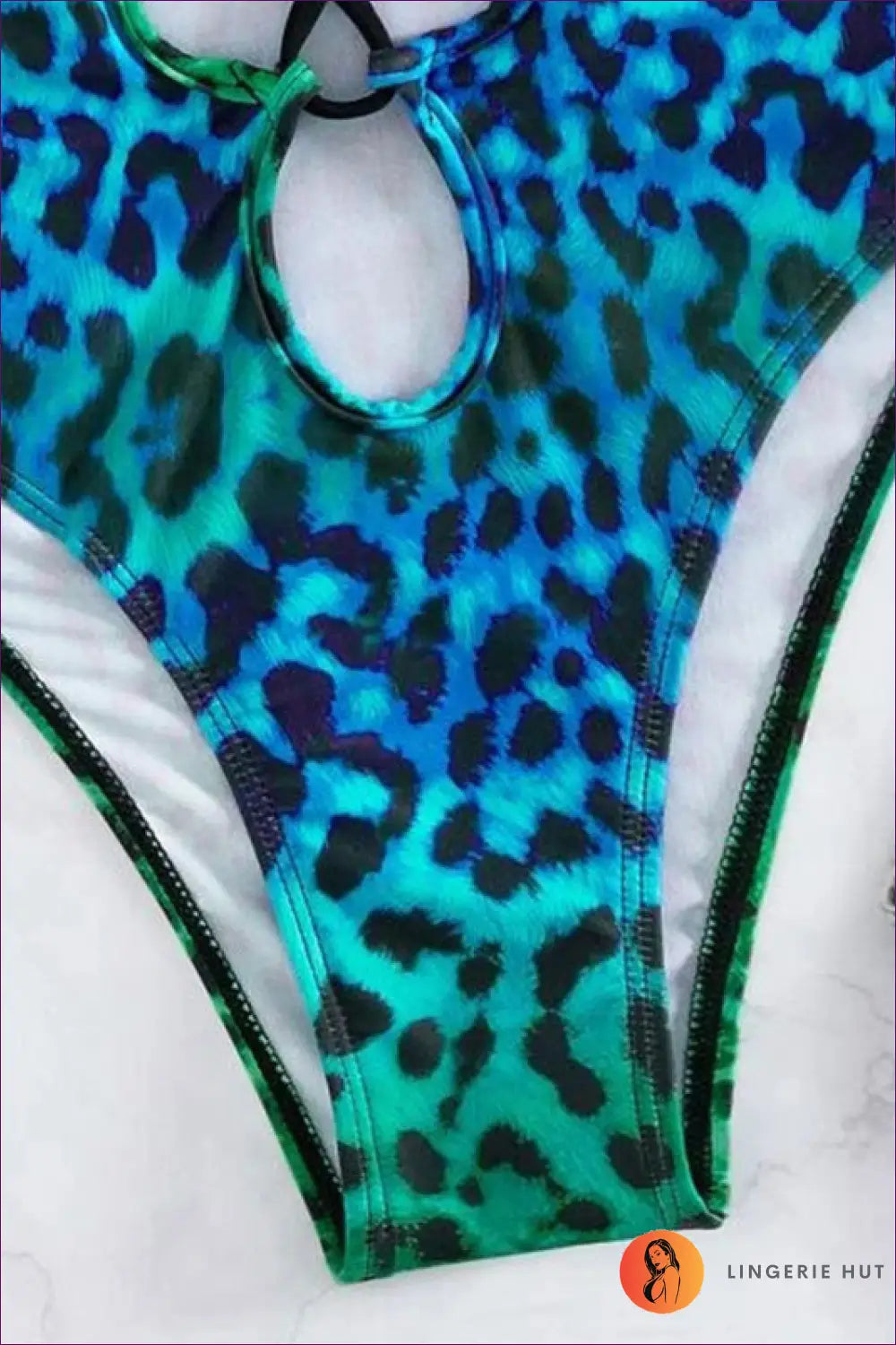 Turquoise Ombre Animal-print Cutout Swimsuit - Wild Coast Edge - Swimwear - Animal • Beachwear • just in • Party