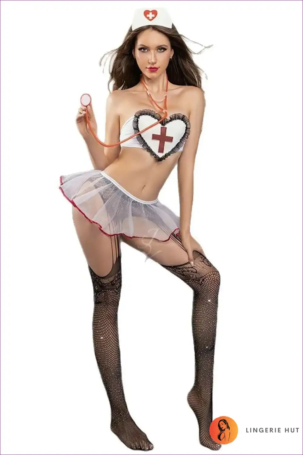 Two-piece Bikini Nurse Lingerie Set for Playful Evenings Bikini, just In, Lingerie, Mesh, Night