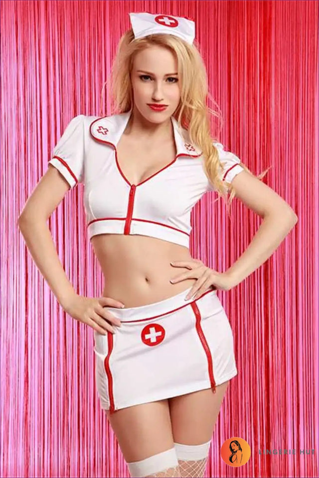 Nurse Costume Mini Skirt Set - Fantasy Roleplay Ready