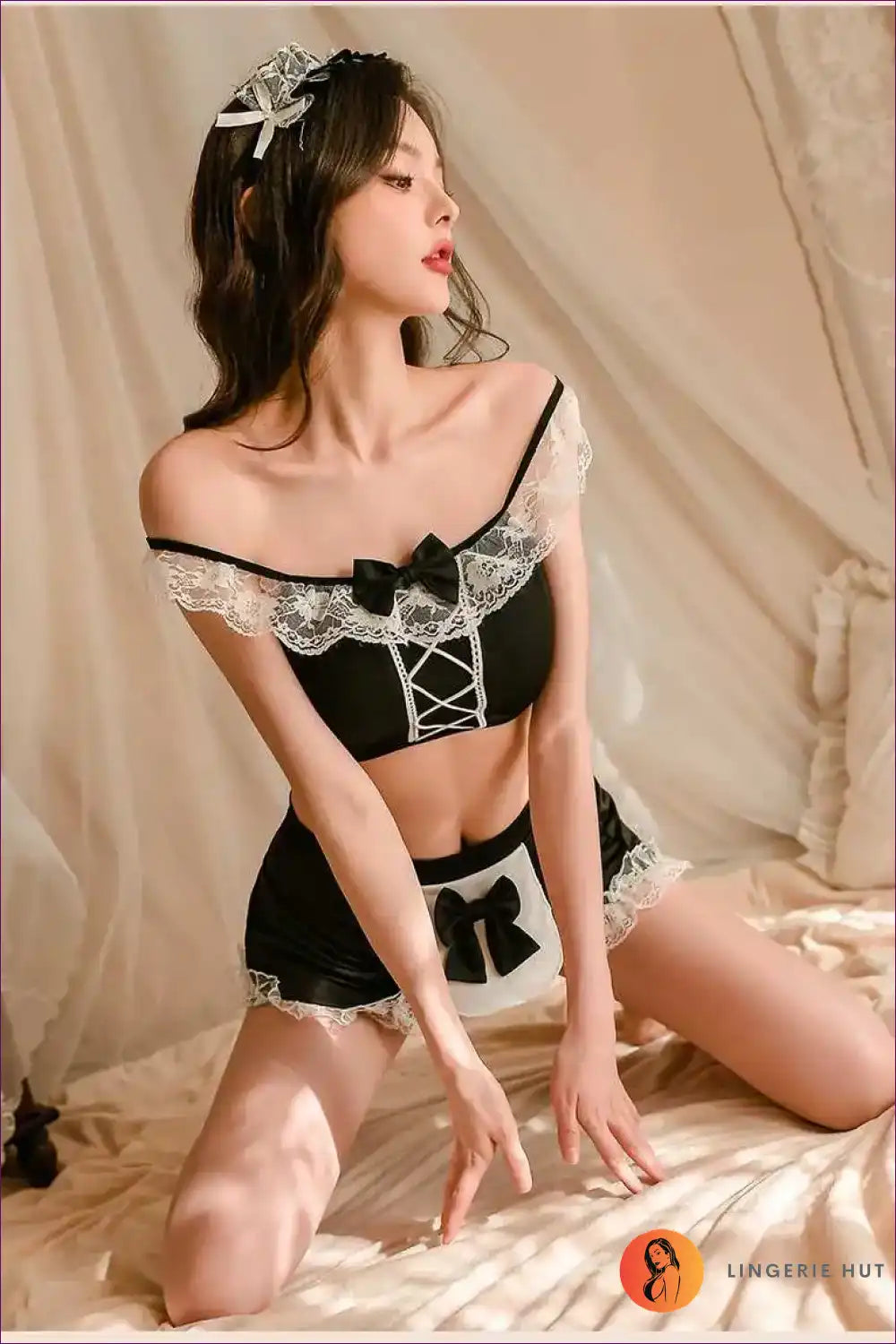 Two-piece Roleplay Maid Bunny Uniform for Club Cosplay Bunny, Clubwear, Costume, just In,