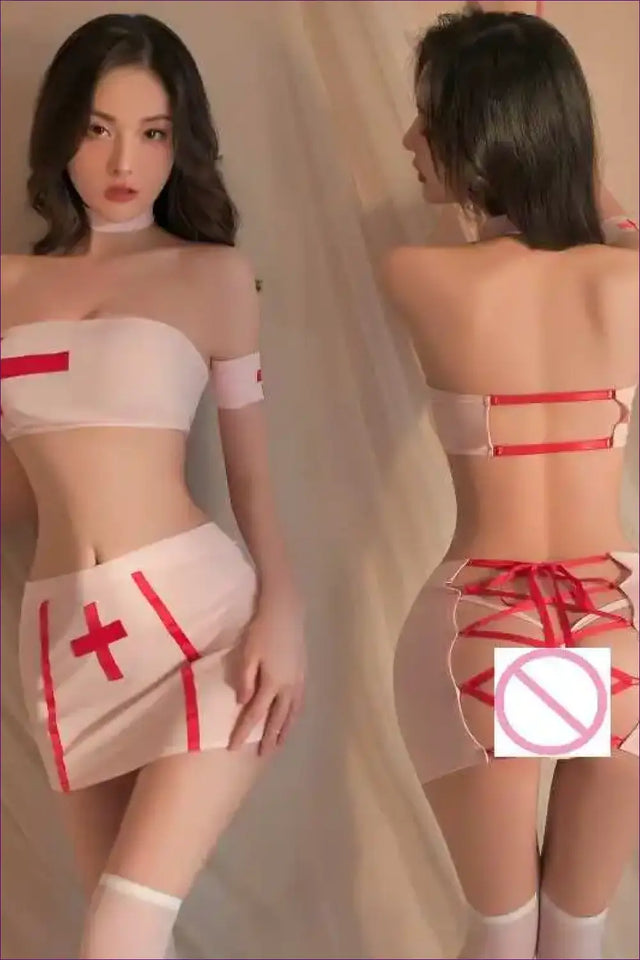Nurse Costume Two-Piece Set - Fantasy Roleplay Ready