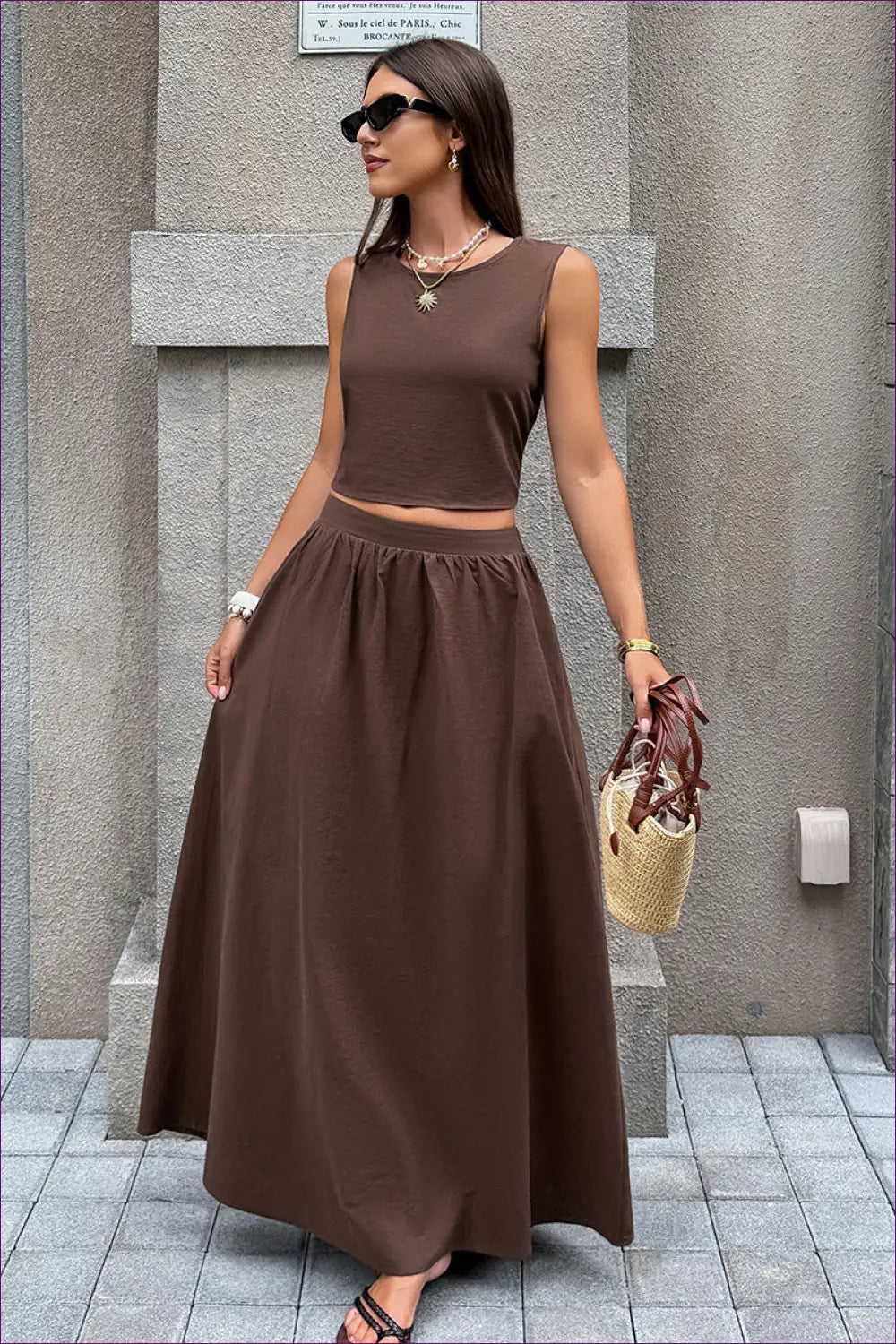 Two-piece Set with Backless Top - Vacation Confidence - co Ord - Lingerie Hut - A-line • Backless • Beachwear • Casual