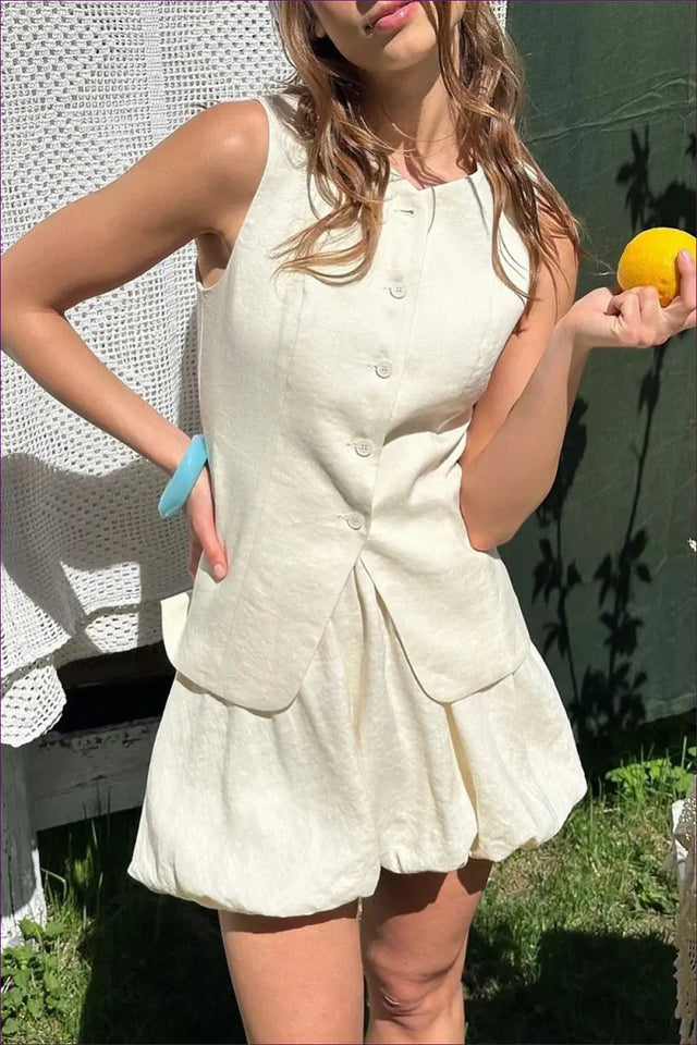 Two-Piece Set with Button Details - Sunday Morning Ritual