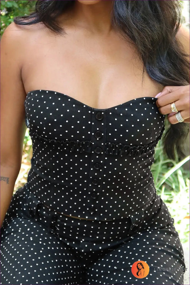 Polka Dot Co Ord Set - Effortless Vintage Glamour