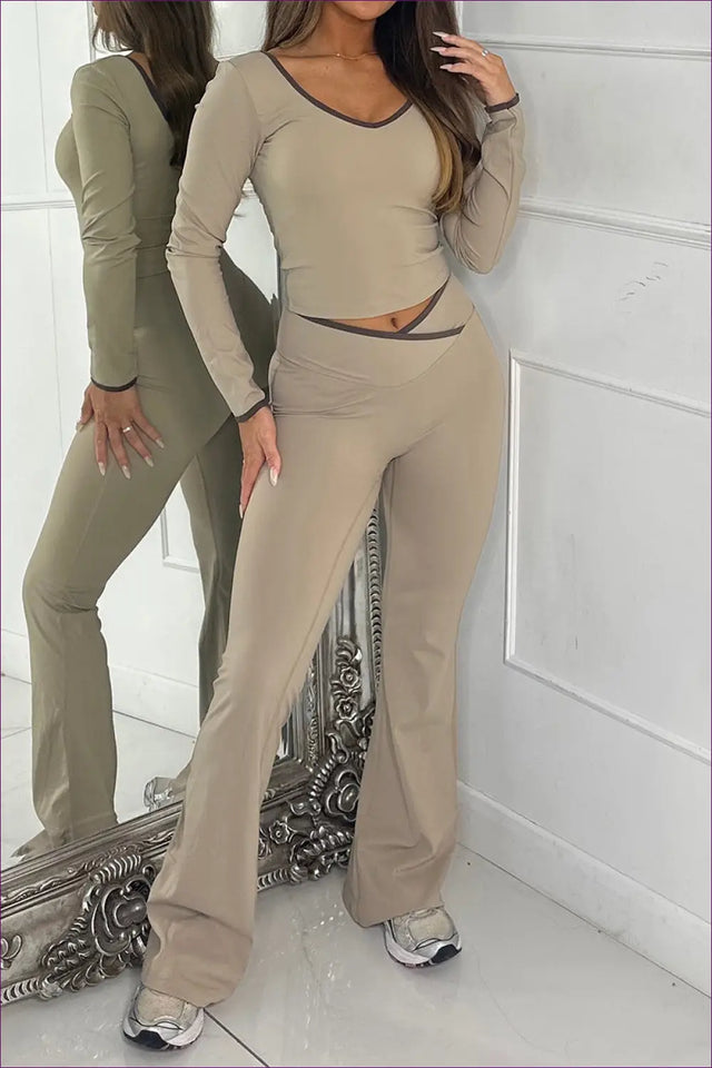 Co Ord Set with Contrast Trim - Effortless Day-to-Night Style