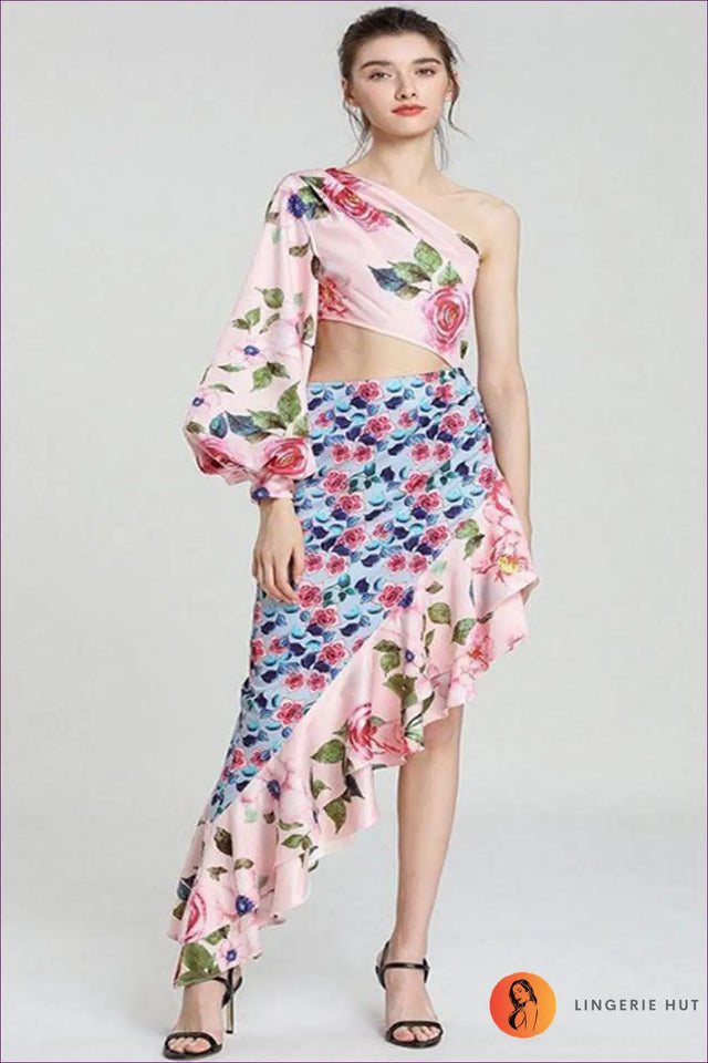 Two-Piece Set with Floral Print - Bohemian Romance