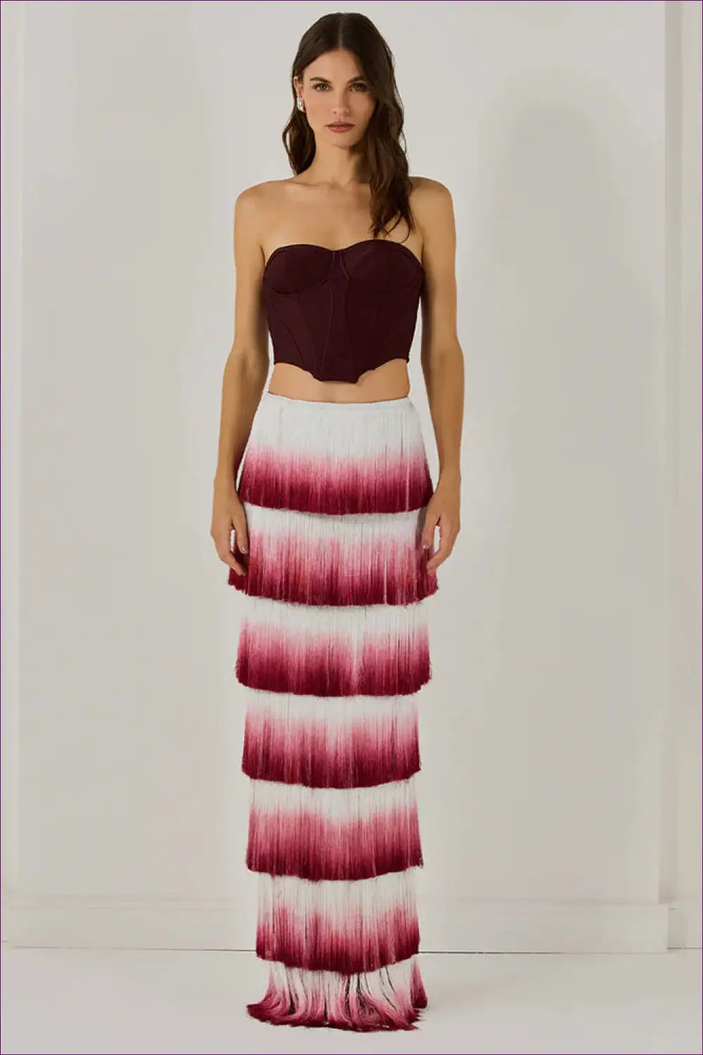Two-piece Set with Fringe Details - Statement Making - co Ord - All Season • Bandeau • Clubwear • Corset - Lingerie Hut
