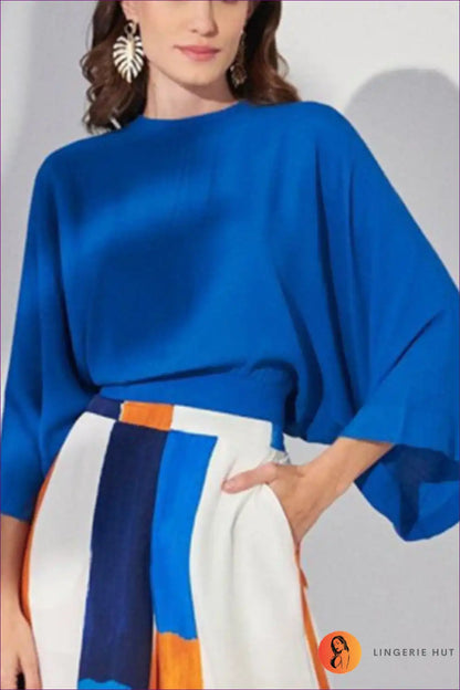 Two-piece Set with Geometric Print - Modern Professional for Autumn, Casual, co Ord, Everyday,