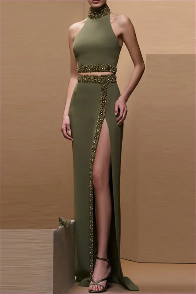 Embellished Halter Co Ord Set