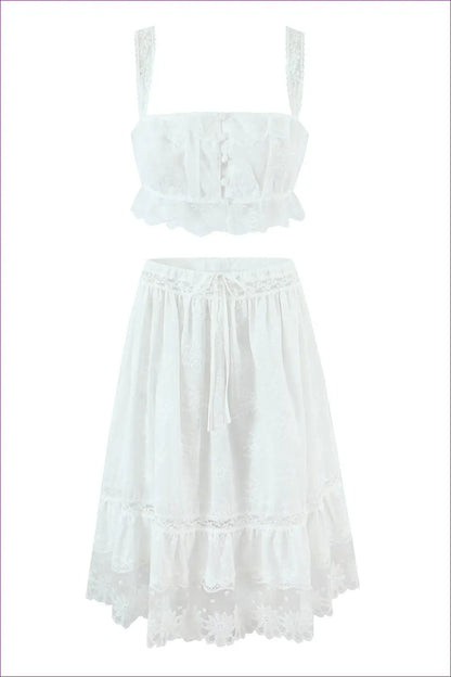 Two-piece Set with Lace Overlay - Garden Party Grace - co Ord - Lingerie Hut - A-line • Dress • Formal Wear • Glamour