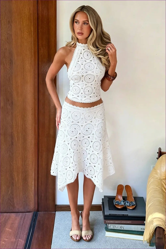 Two-Piece Set with Openwork Detail - Soft Escape