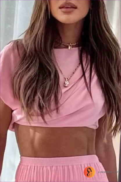 Two-piece Set with Tiered Skirt - Garden Party Grace for A-line, All Season, Casual, co Ord, Glamour